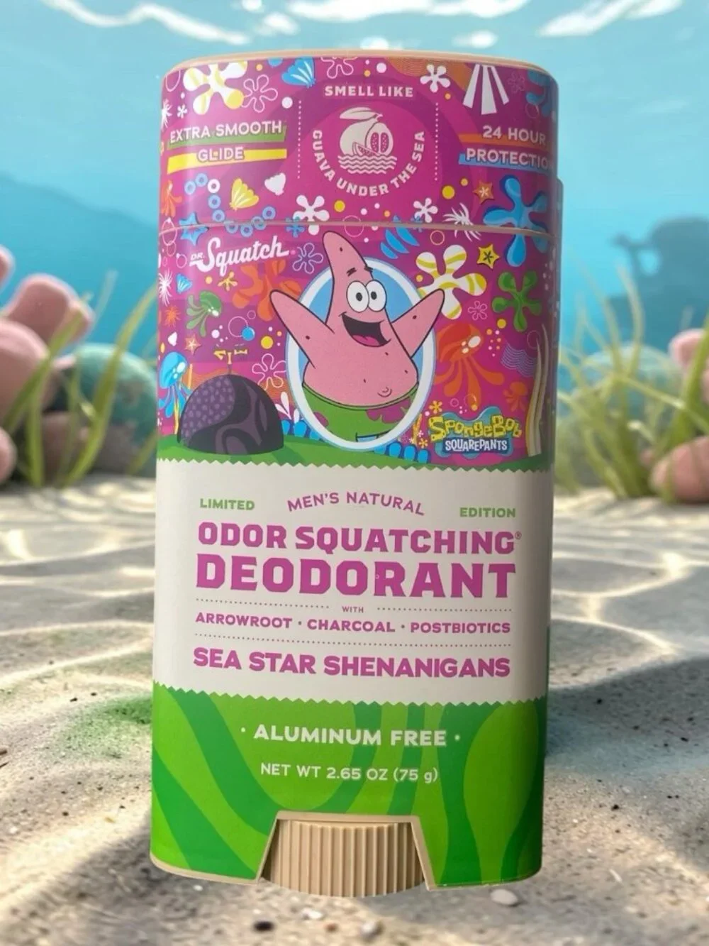 DR SQUATCH Deodorant Mens Sea Patrick Star Shenanigans Limited Edition SpongeBob
